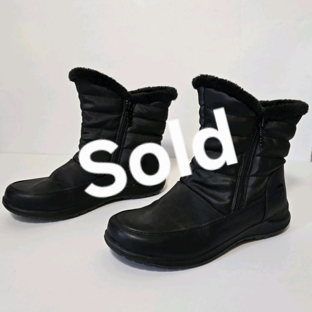 Totes Boots Style: Levana Womens 8M Black Water Resistant Faux Fur Lined Shoes